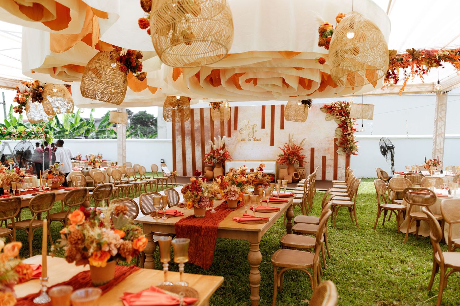 Elegant garden Traditional wedding ceremony setup in Ghana