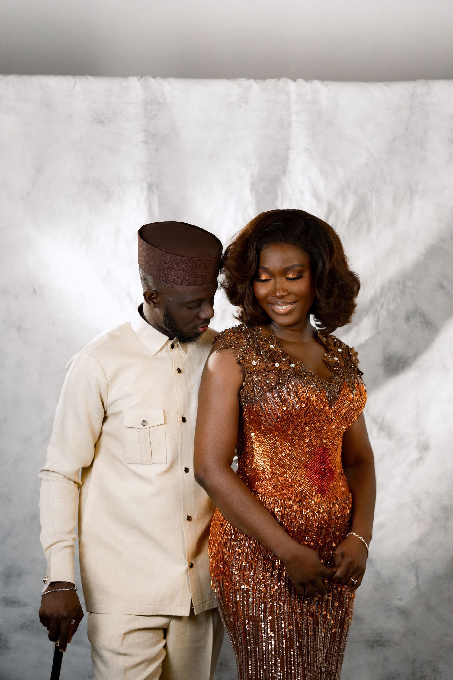 Beautiful Couple portraits at Traditional wedding ceremony in Accra