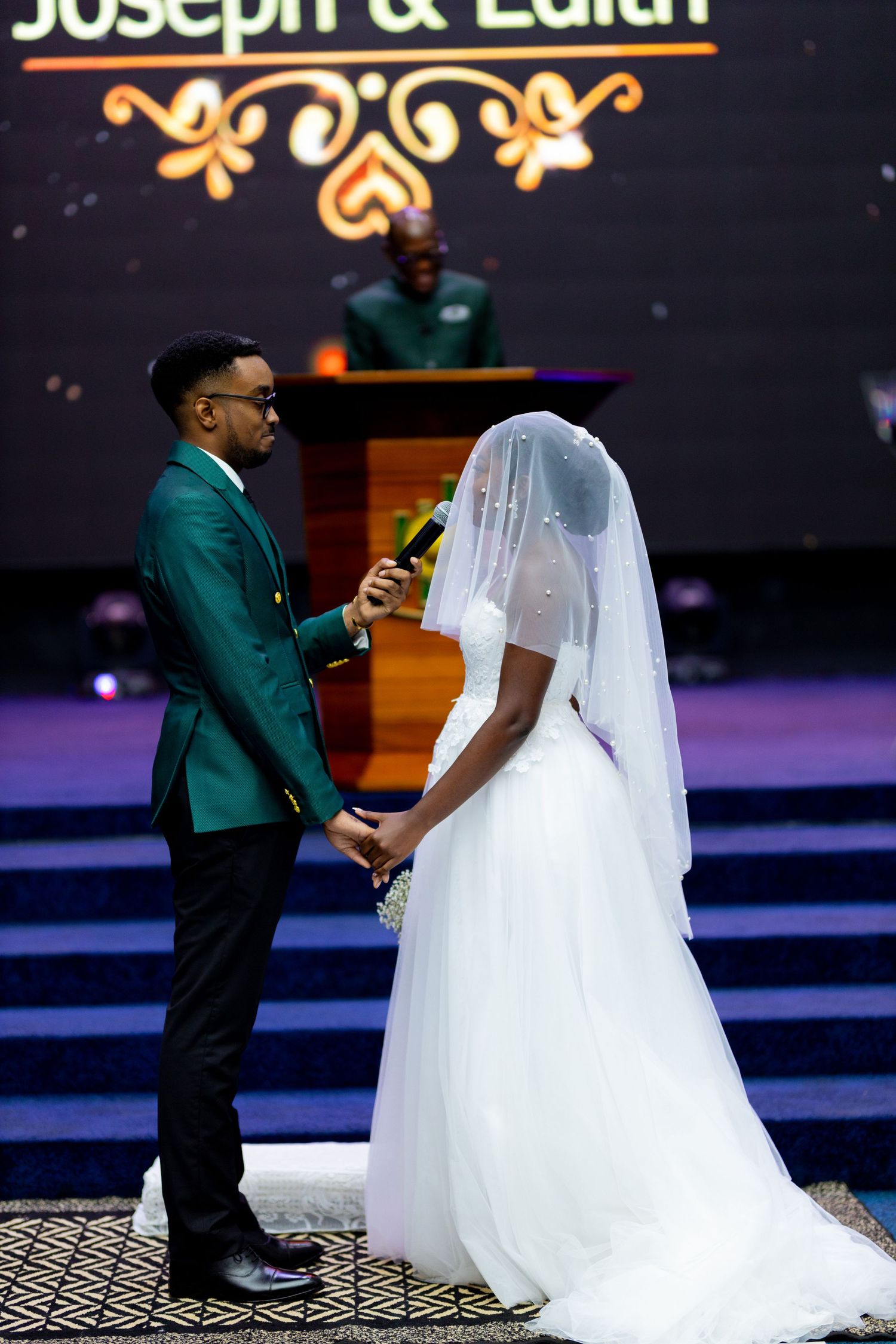 emotional moment for the guest at a wedding during exchange of vows.
