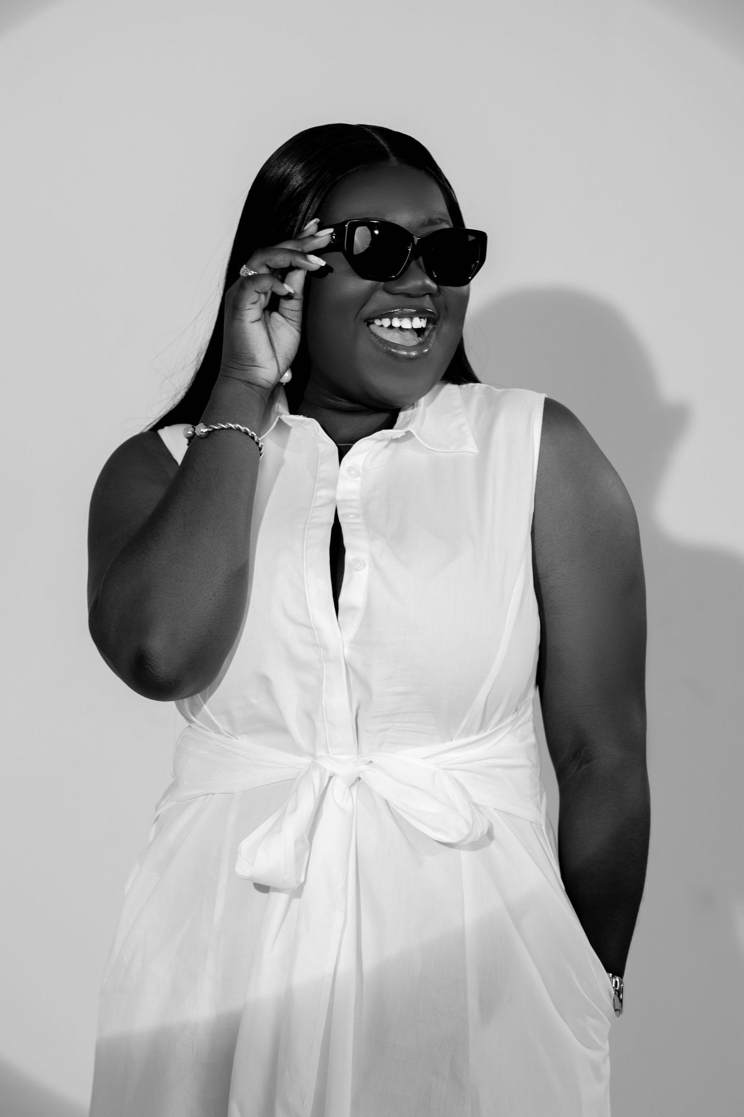 Cinematic birthday portrait in a studio Accra setting