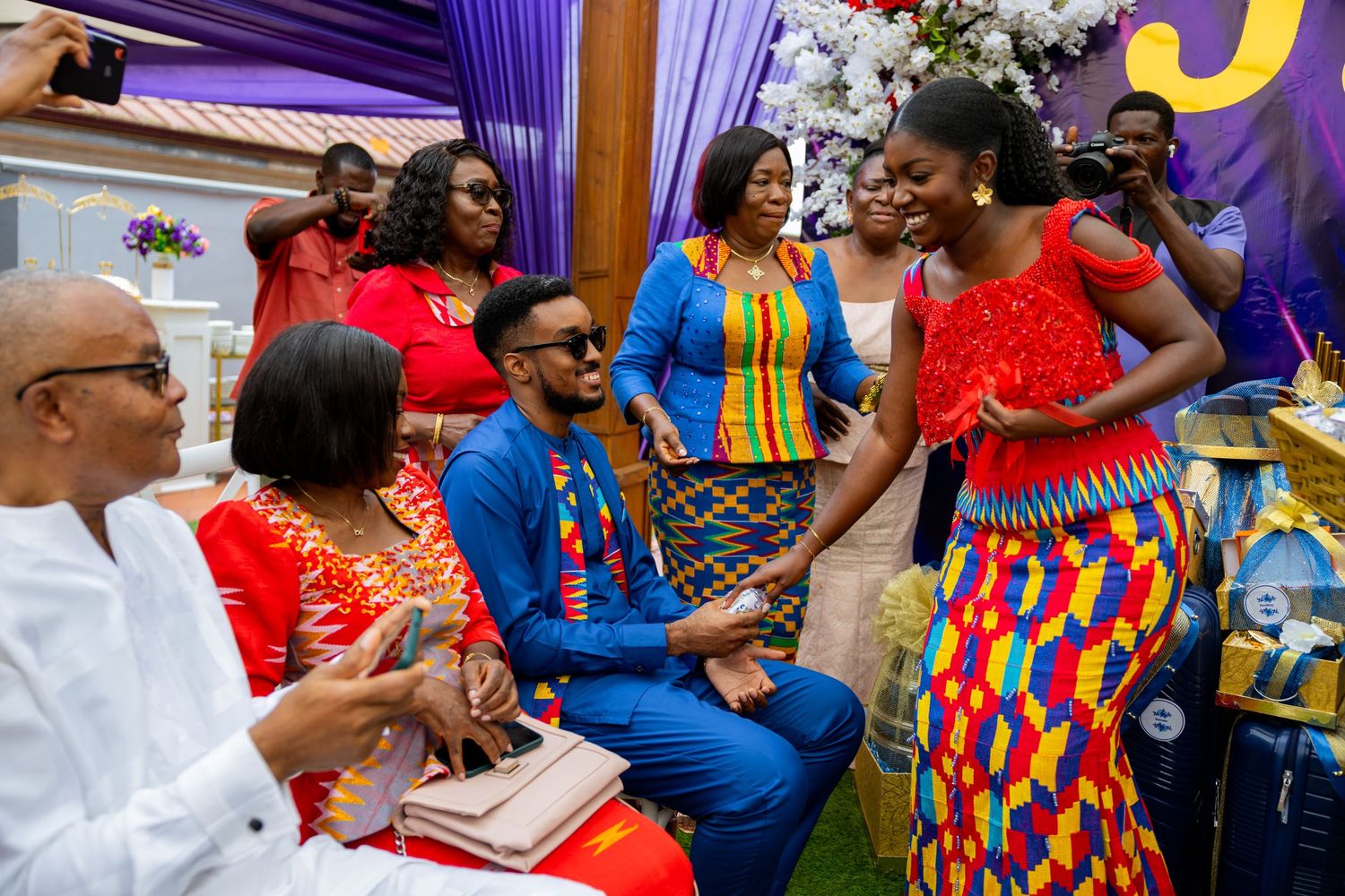 Bride and Groom portraits at a Traditional Ghanaian wedding ceremony photography