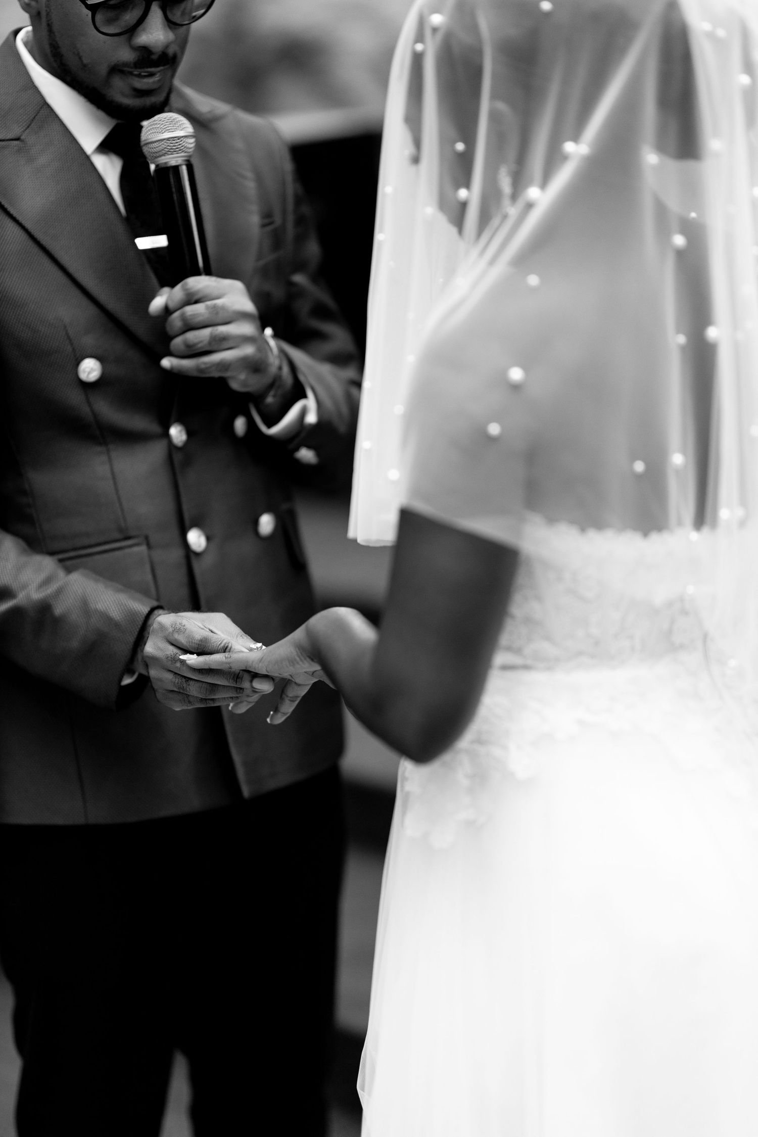 Bride and groom at the church at a wedding