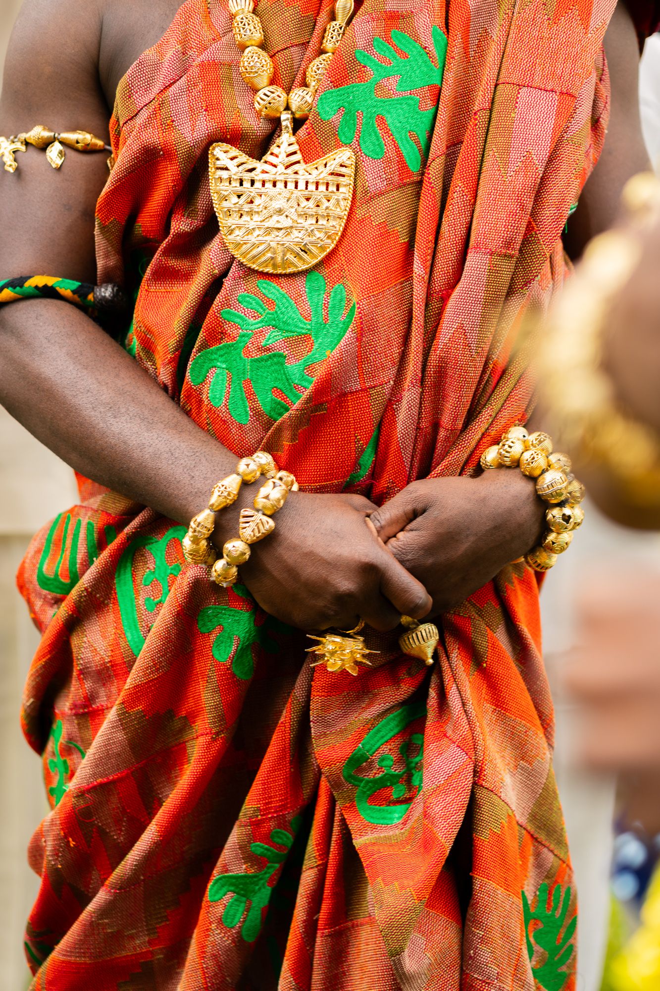 Groom making his entrance at wedding ceremony in Accra