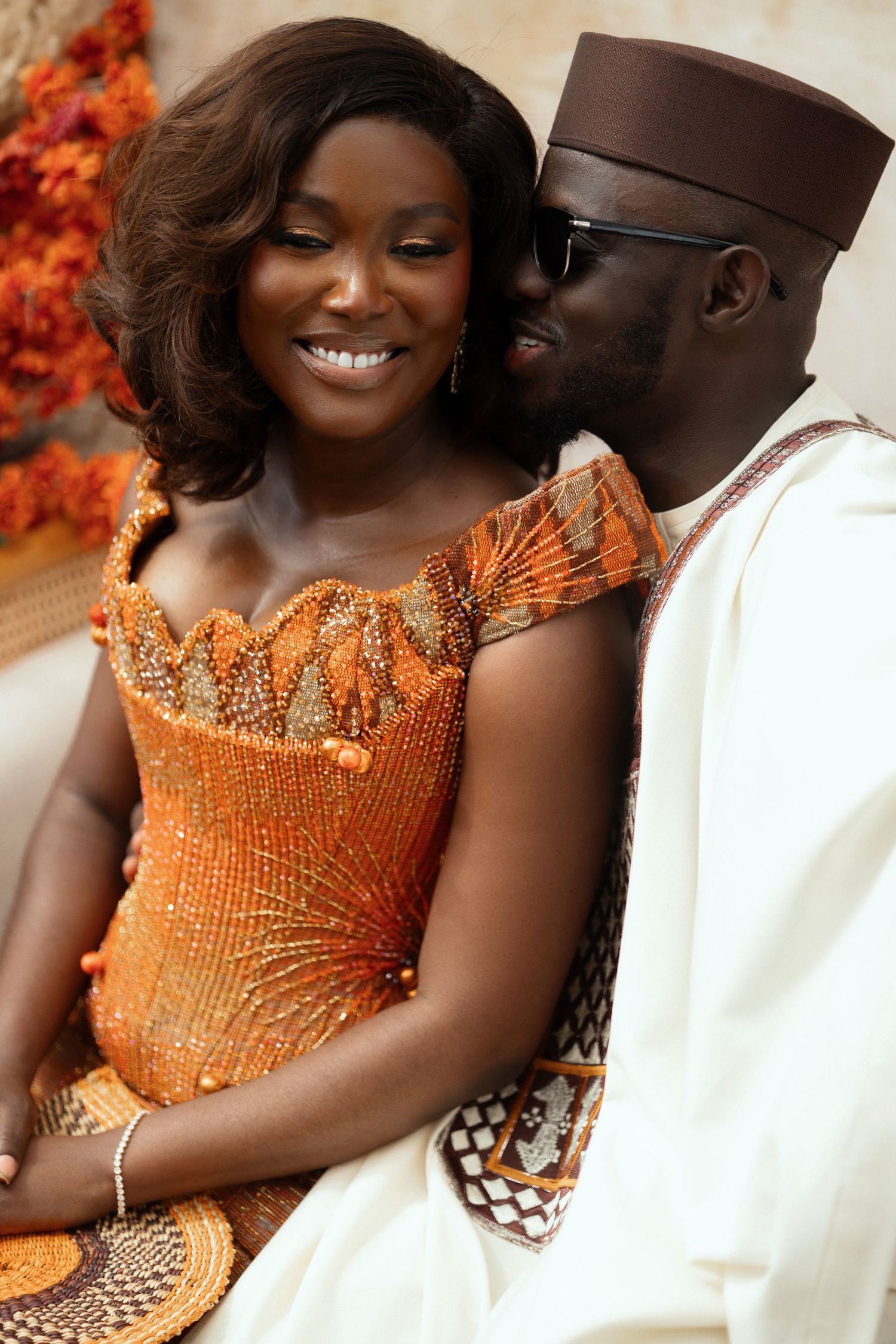 Beautiful Couple portraits at Traditional wedding ceremony in Accra
