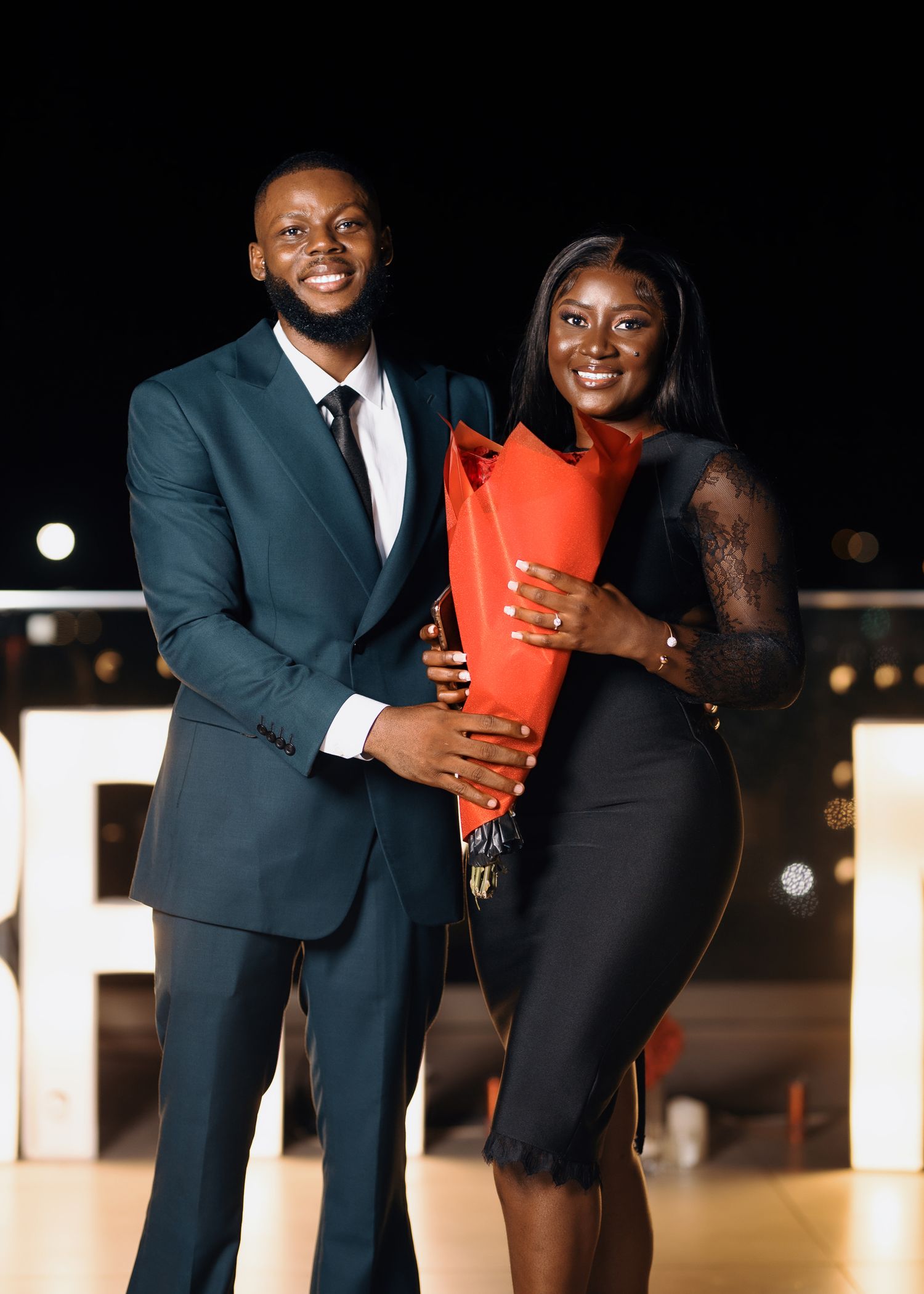 Emotional reaction during surprise marriage proposal in Accra