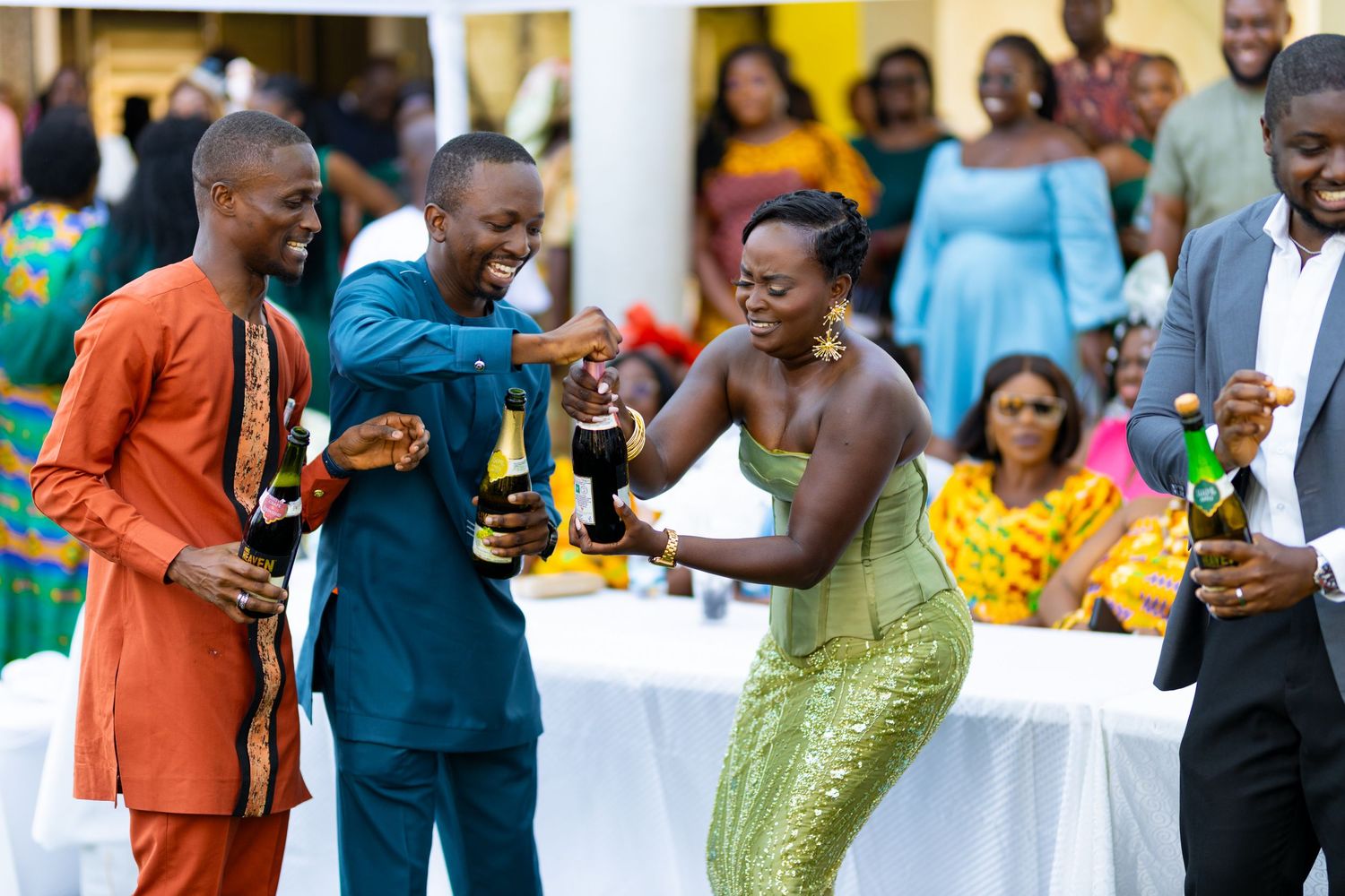 A candid moment of the guest at a wedding