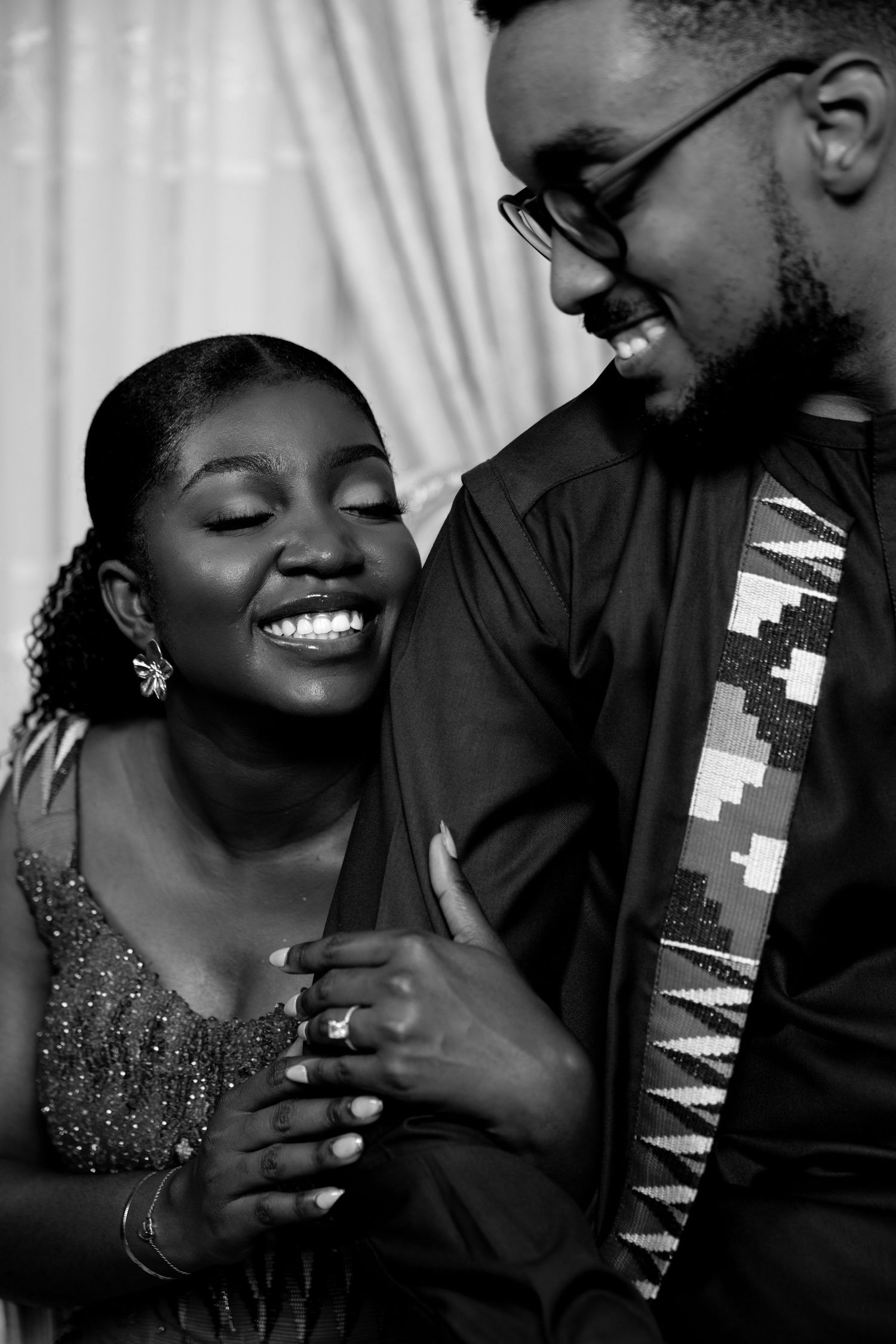 Bride and Groom portraits at Traditional Ghanaian wedding ceremony photography
