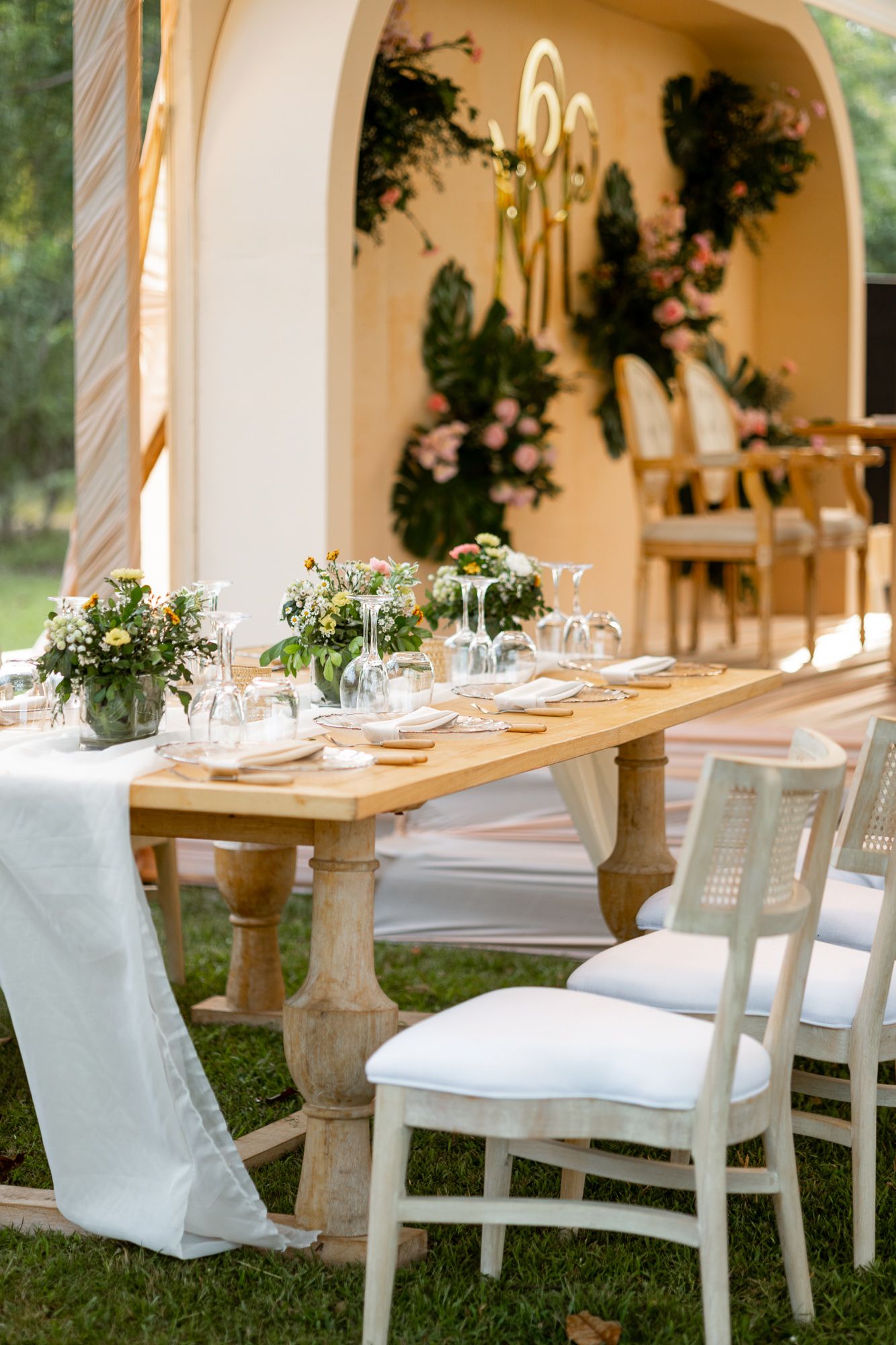 Elegant wedding decor setup at venue in Accra, Ghana
