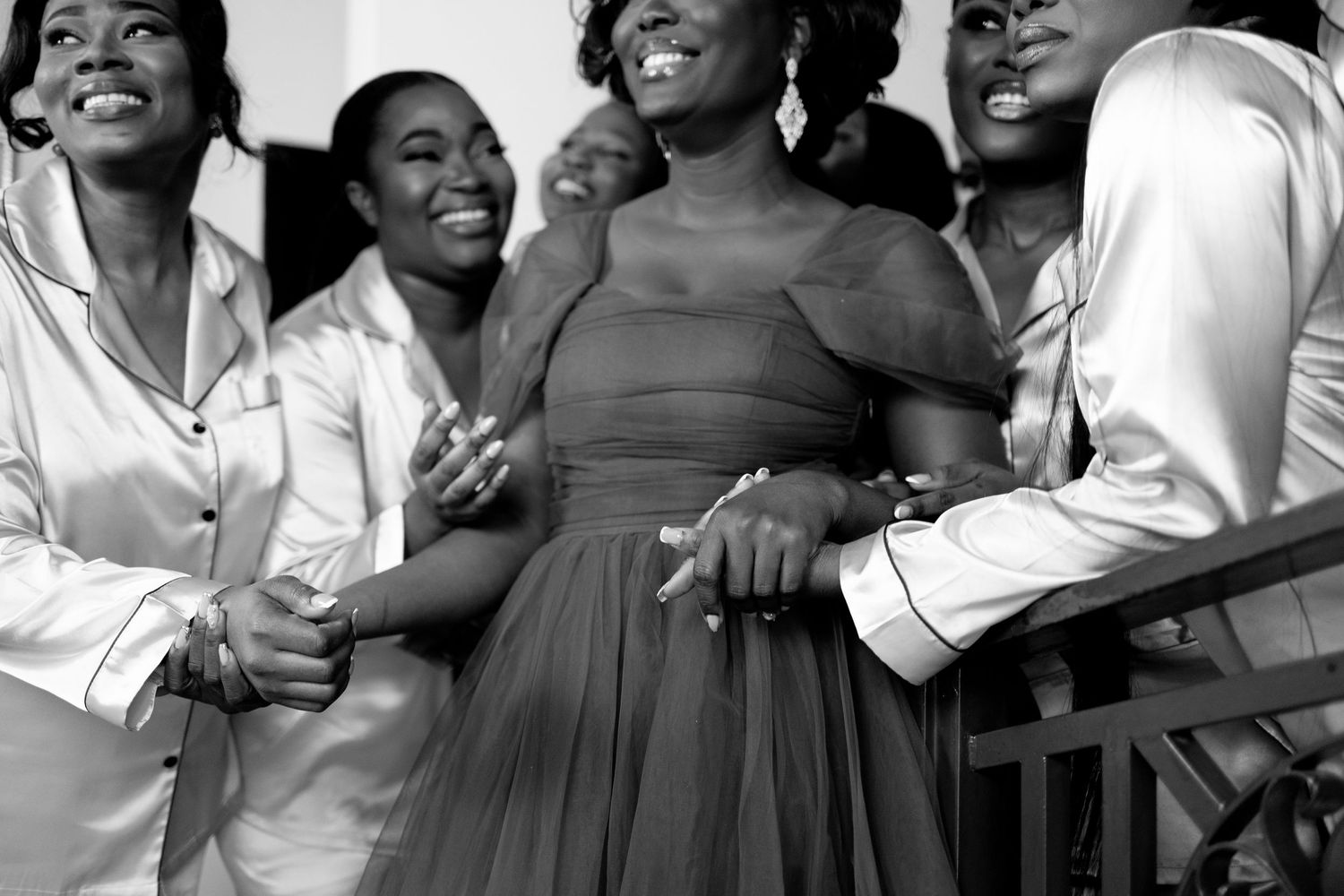 Bride abd Bridemaids at a Traditional wedding ceremony in Ghana