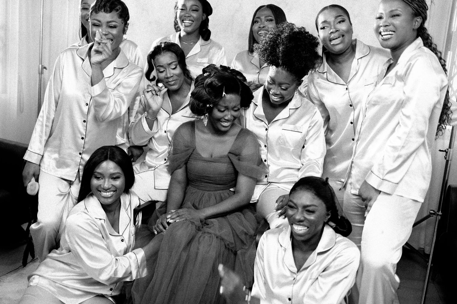 Bride abd Bridemaids at a Traditional wedding ceremony in Ghana