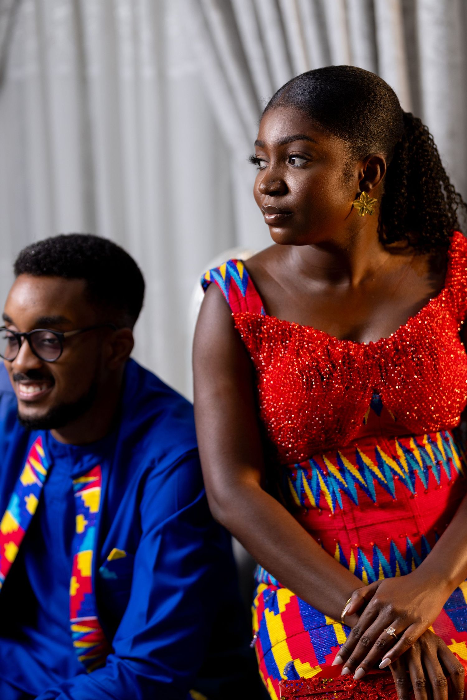 Bride and Groom portraits at Traditional Ghanaian wedding ceremony photography