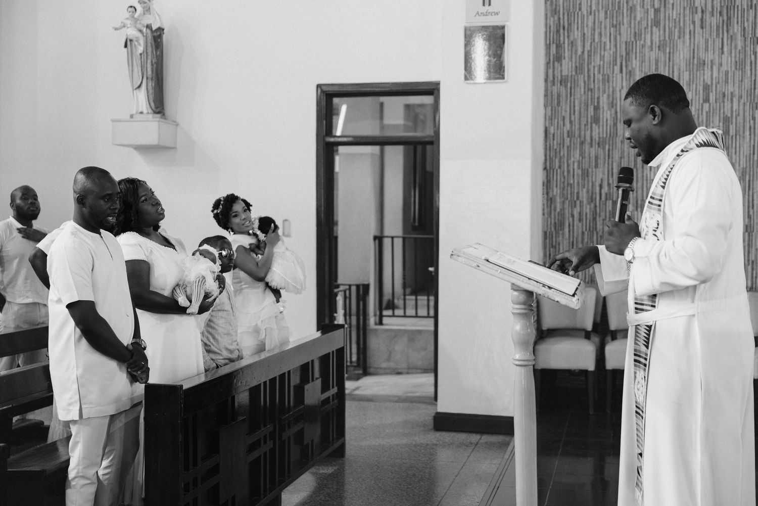 Baby christening ceremony at a church in Ghana