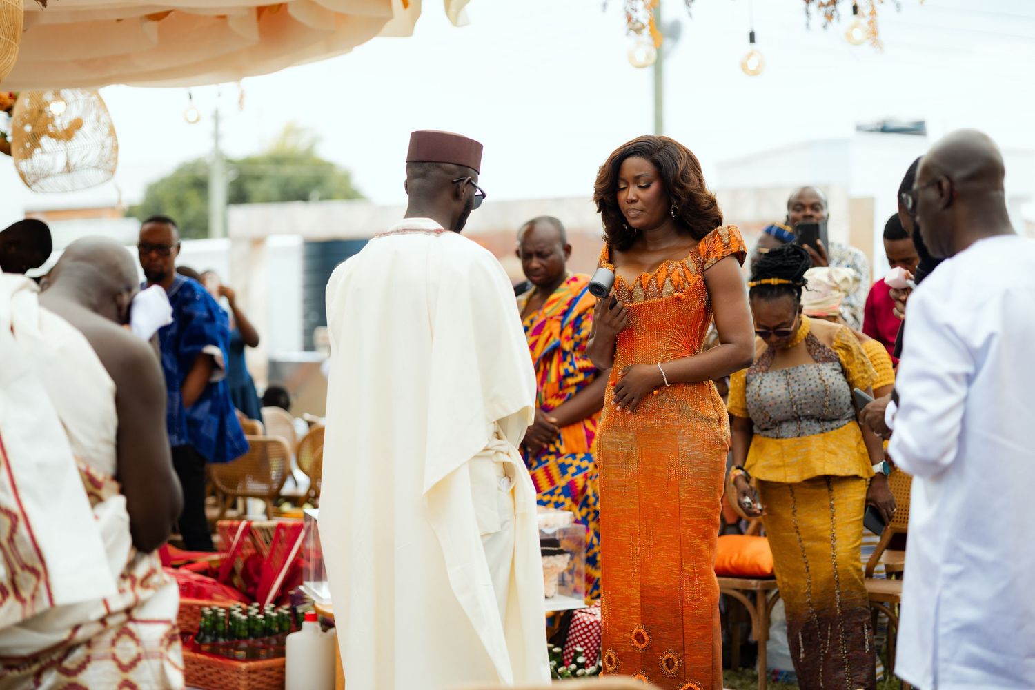 Beautiful couple at a Traditional wedding ceremony in Ghana
