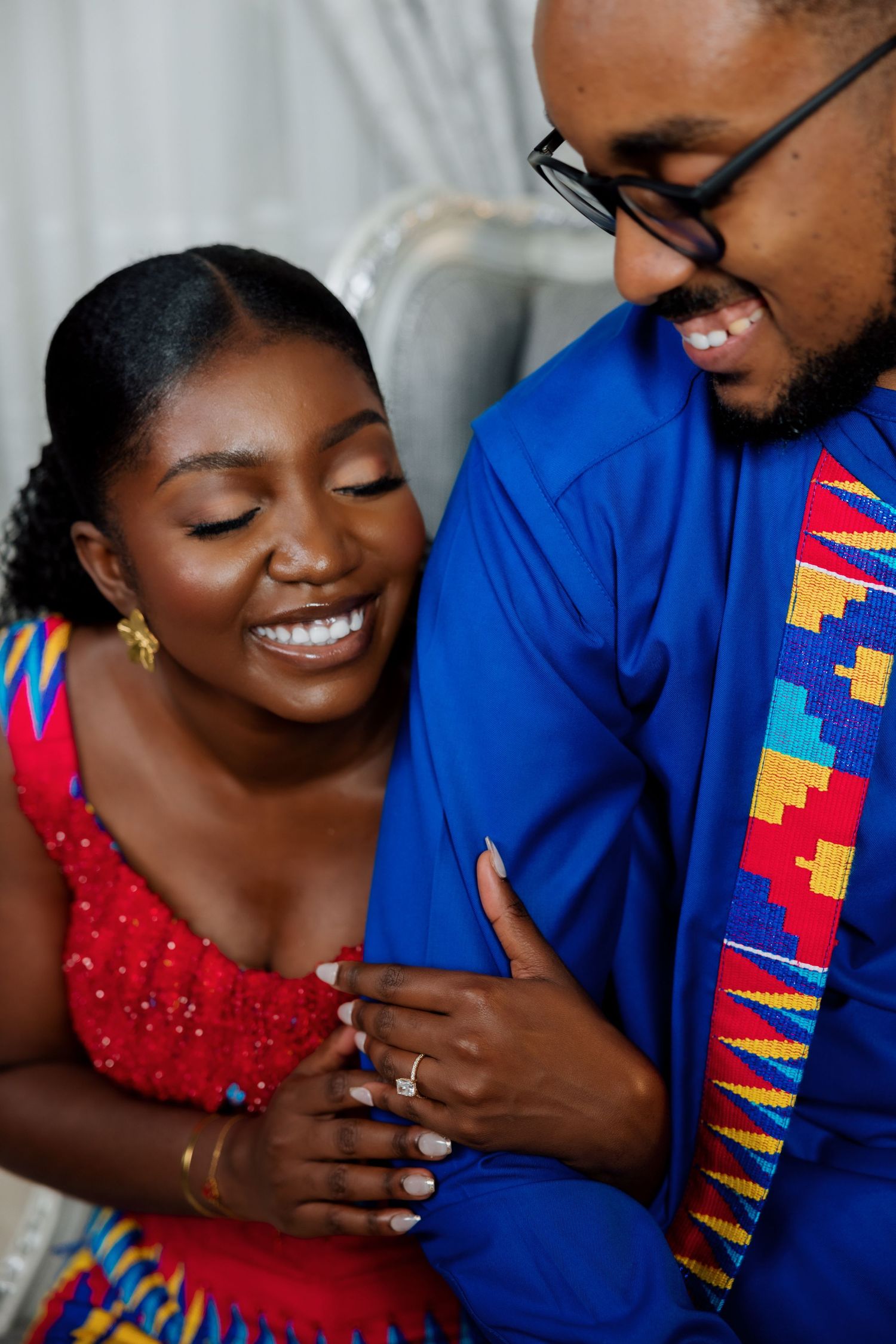 Bride and Groom portraits at Traditional Ghanaian wedding ceremony photography
