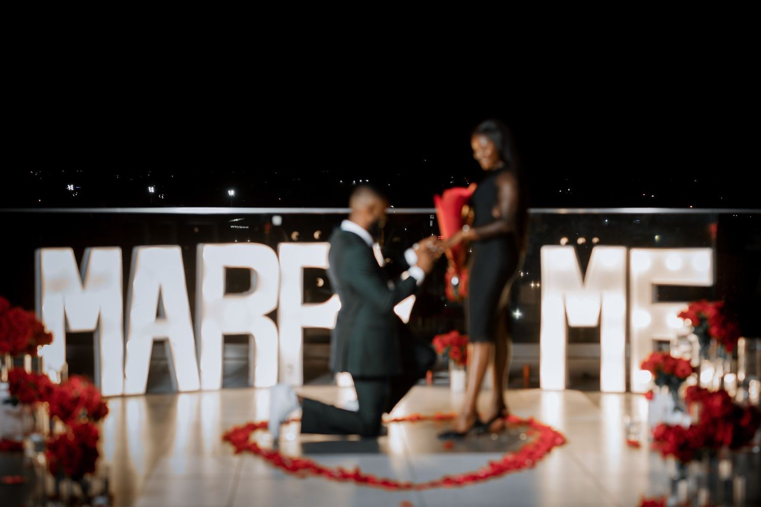 Emotional reaction during surprise marriage proposal in Accra