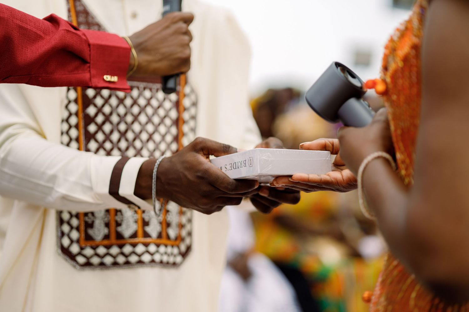 Beautiful couple at a Traditional wedding ceremony in Ghana, Exchange of vows