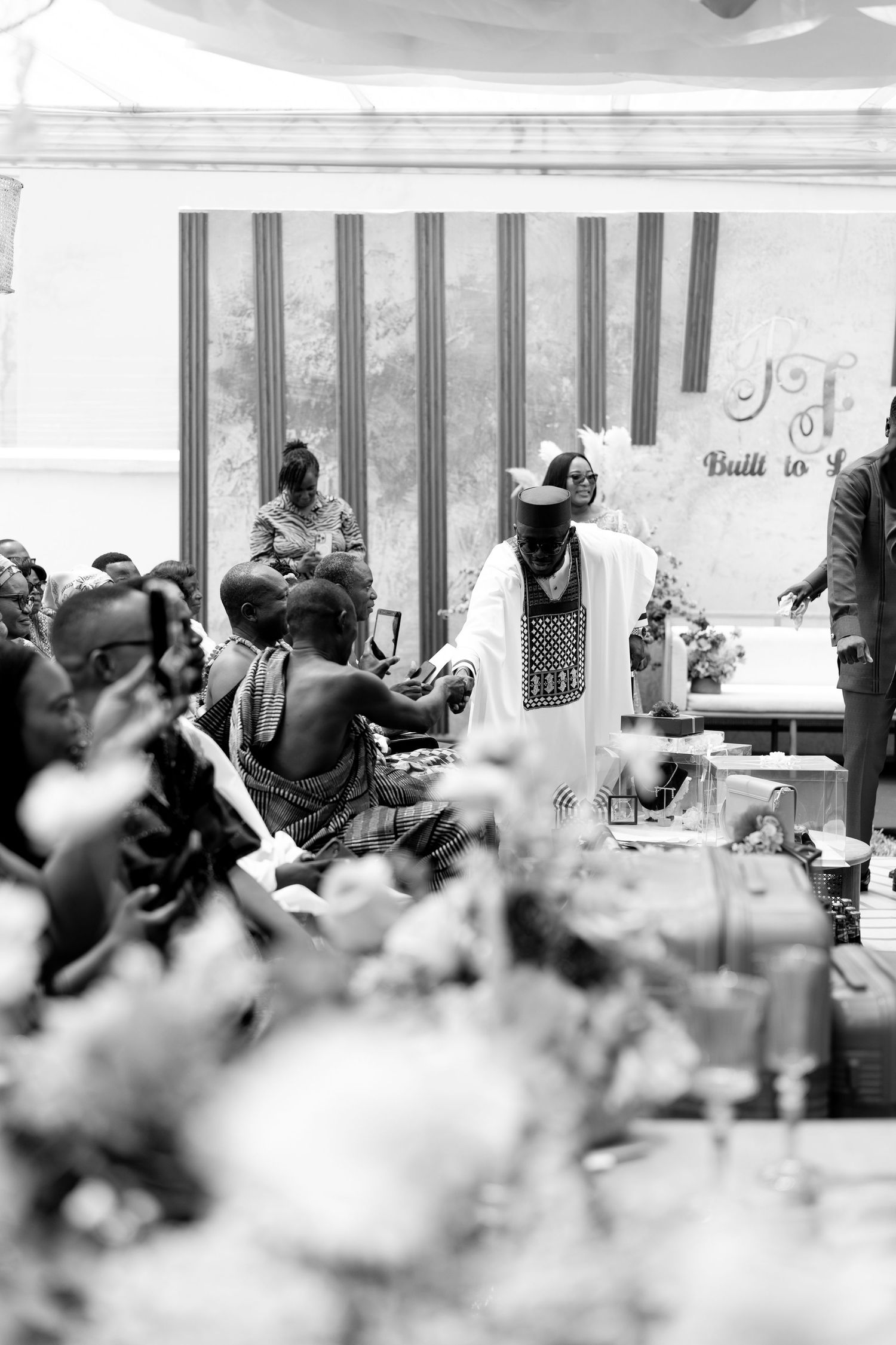 Groom and groommen Traditional wedding ceremony in Ghana