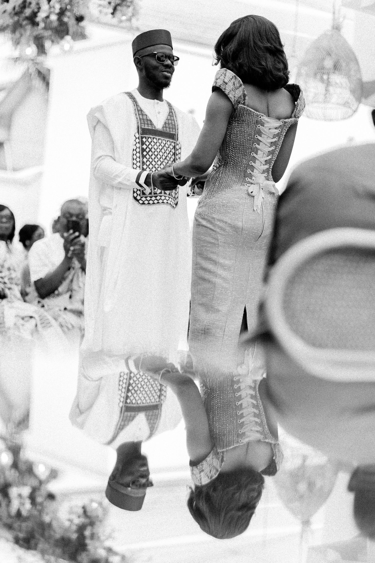 Beautiful couple at a Traditional wedding ceremony in Ghana, Exchange of vows