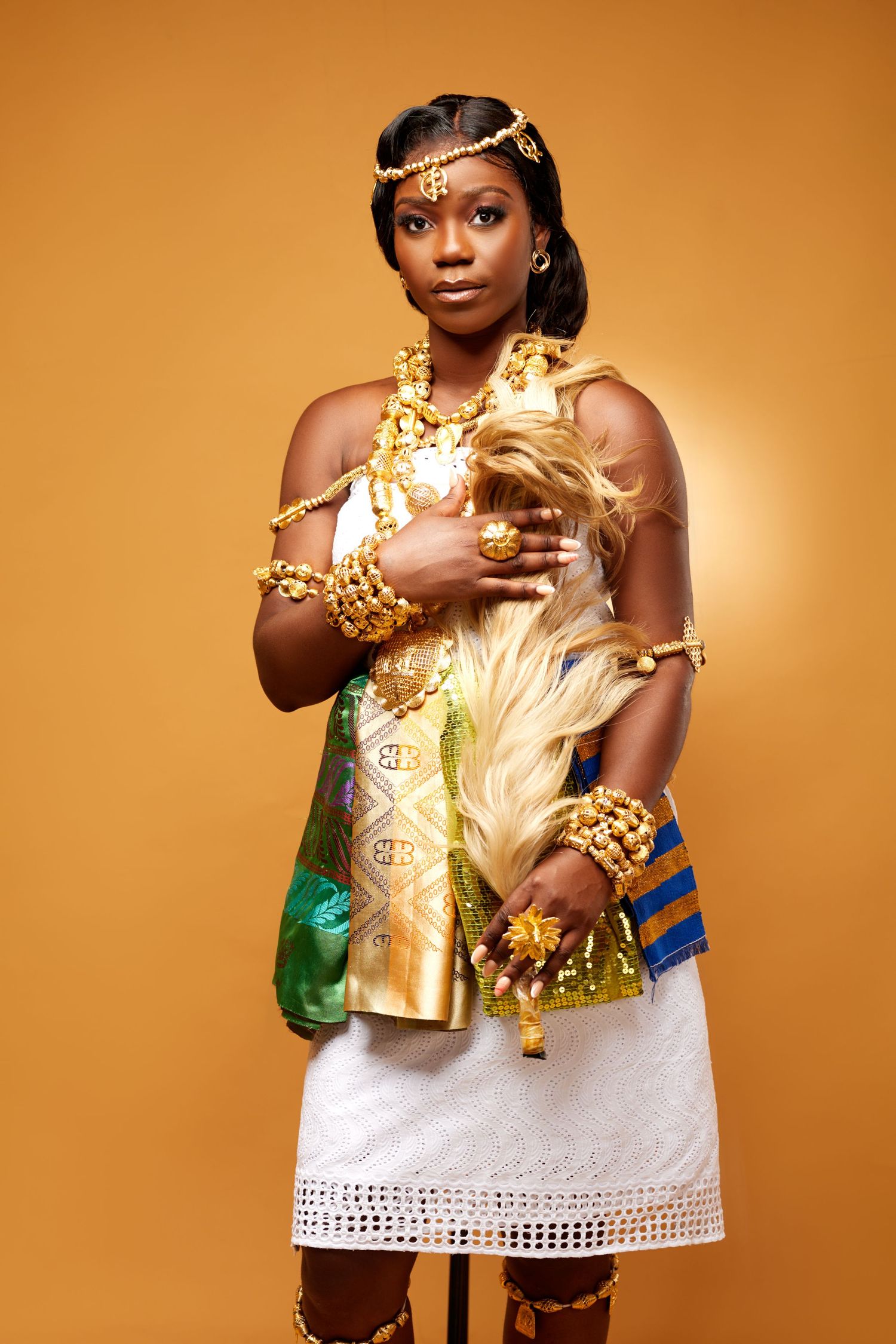 Artistic  Kente portrait with model in accra