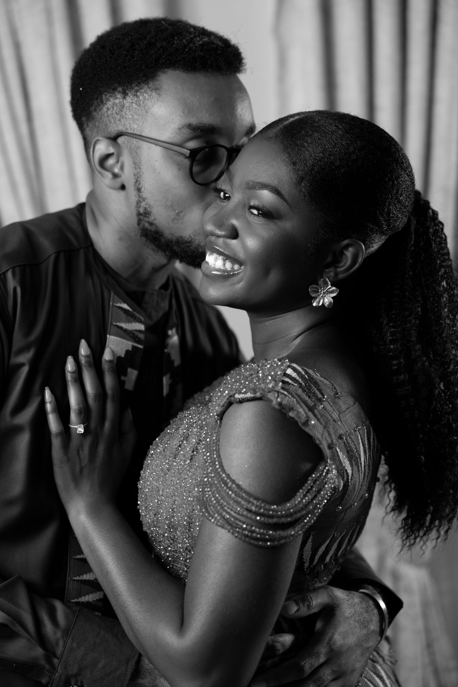 Bride and Groom portraits at Traditional Ghanaian wedding ceremony photography