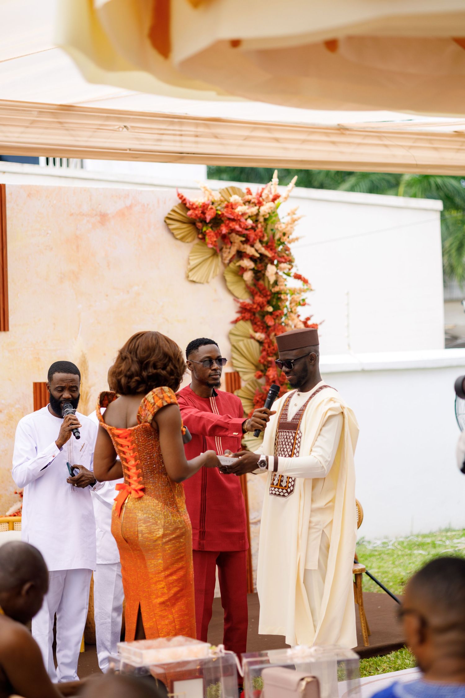 Beautiful couple at a Traditional wedding ceremony in Ghana, Exchange of vows