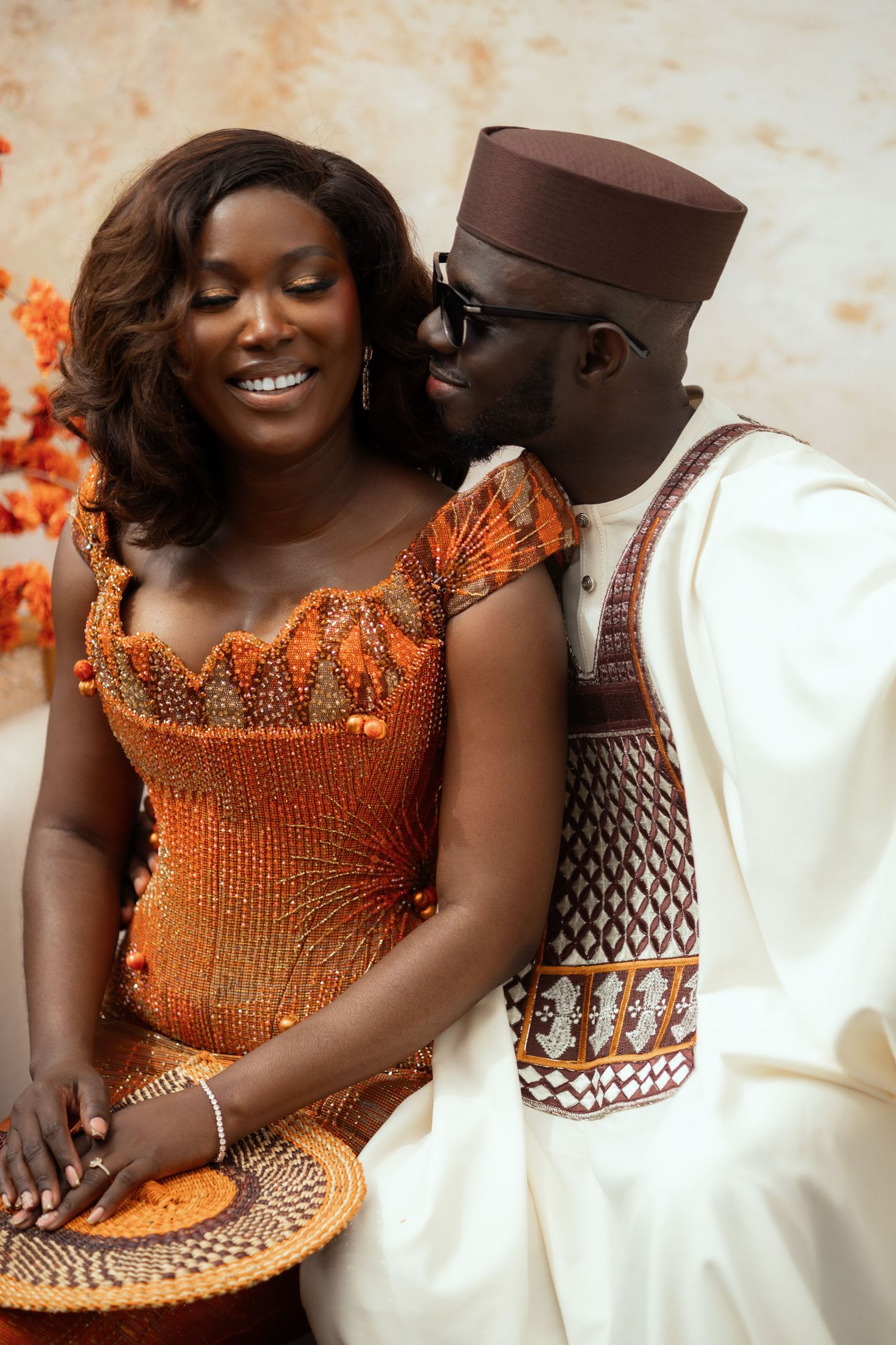 Beautiful Couple portraits at Traditional wedding ceremony in Accra