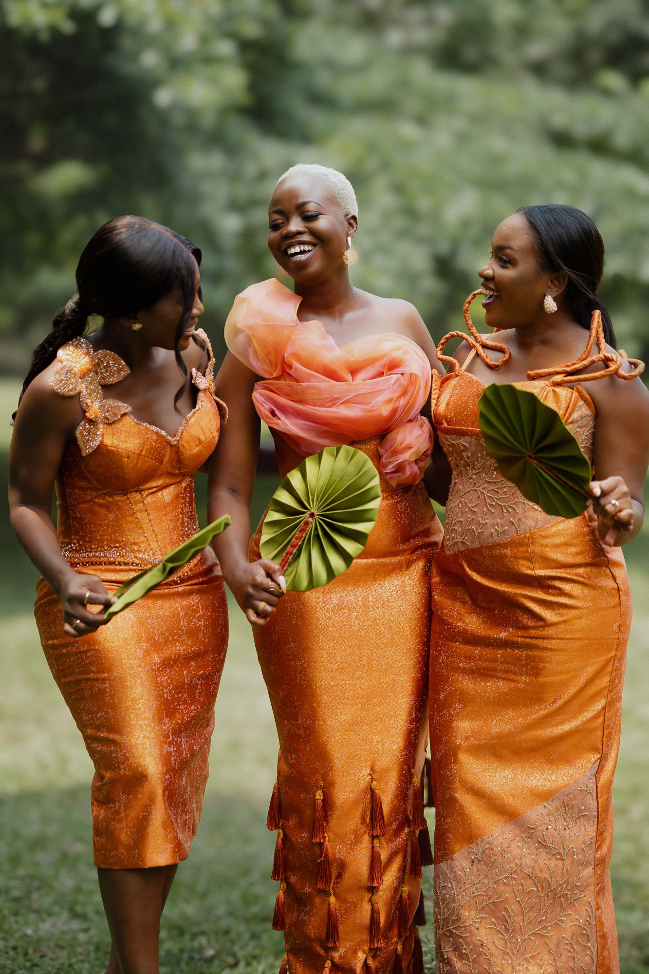 Luxury wedding portrait bridesmaid in Safari valley, Ghana
