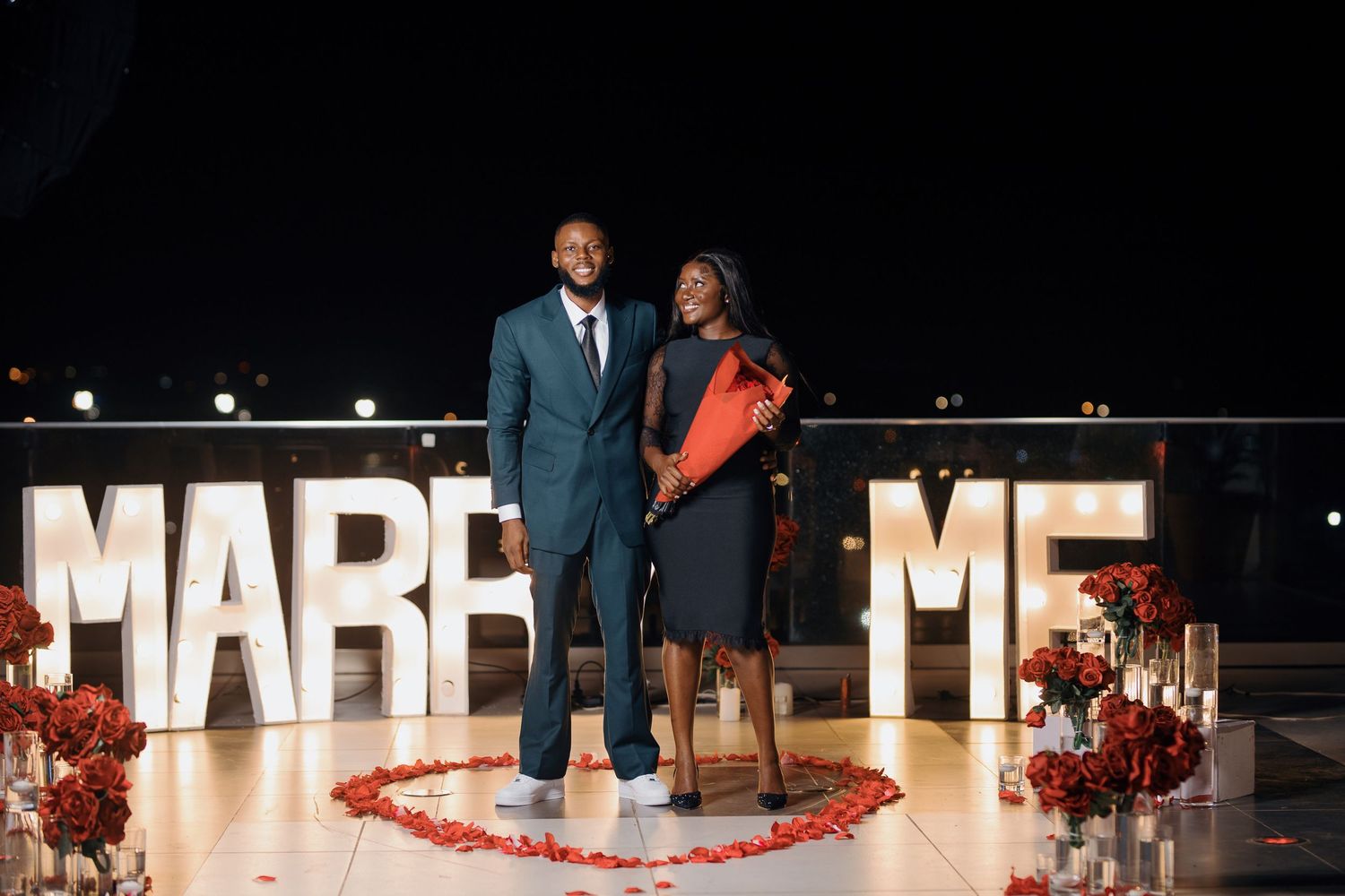 Emotional reaction during surprise marriage proposal in Accra