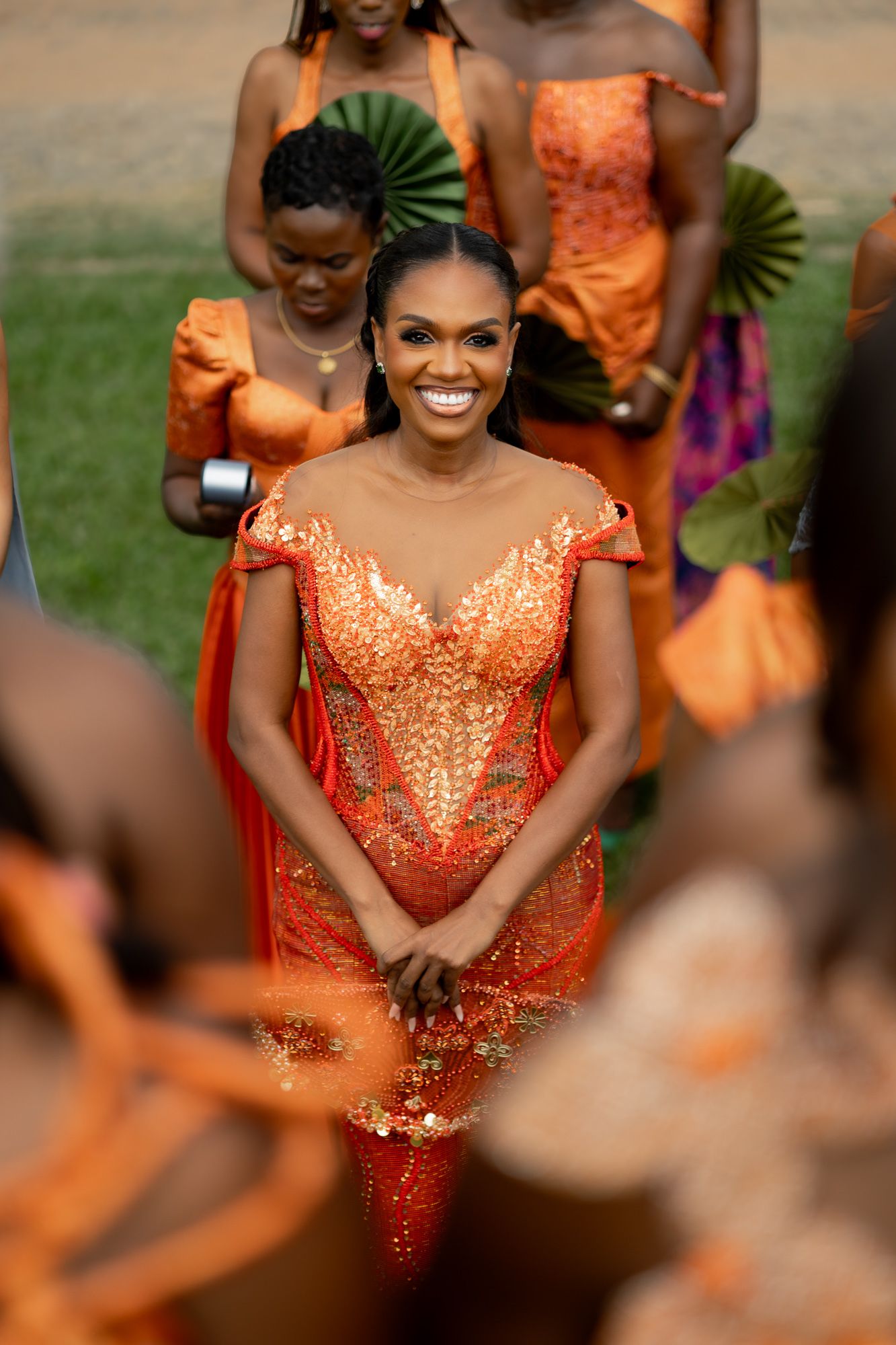 Luxury wedding portrait of bride   in Safari valley, Ghana