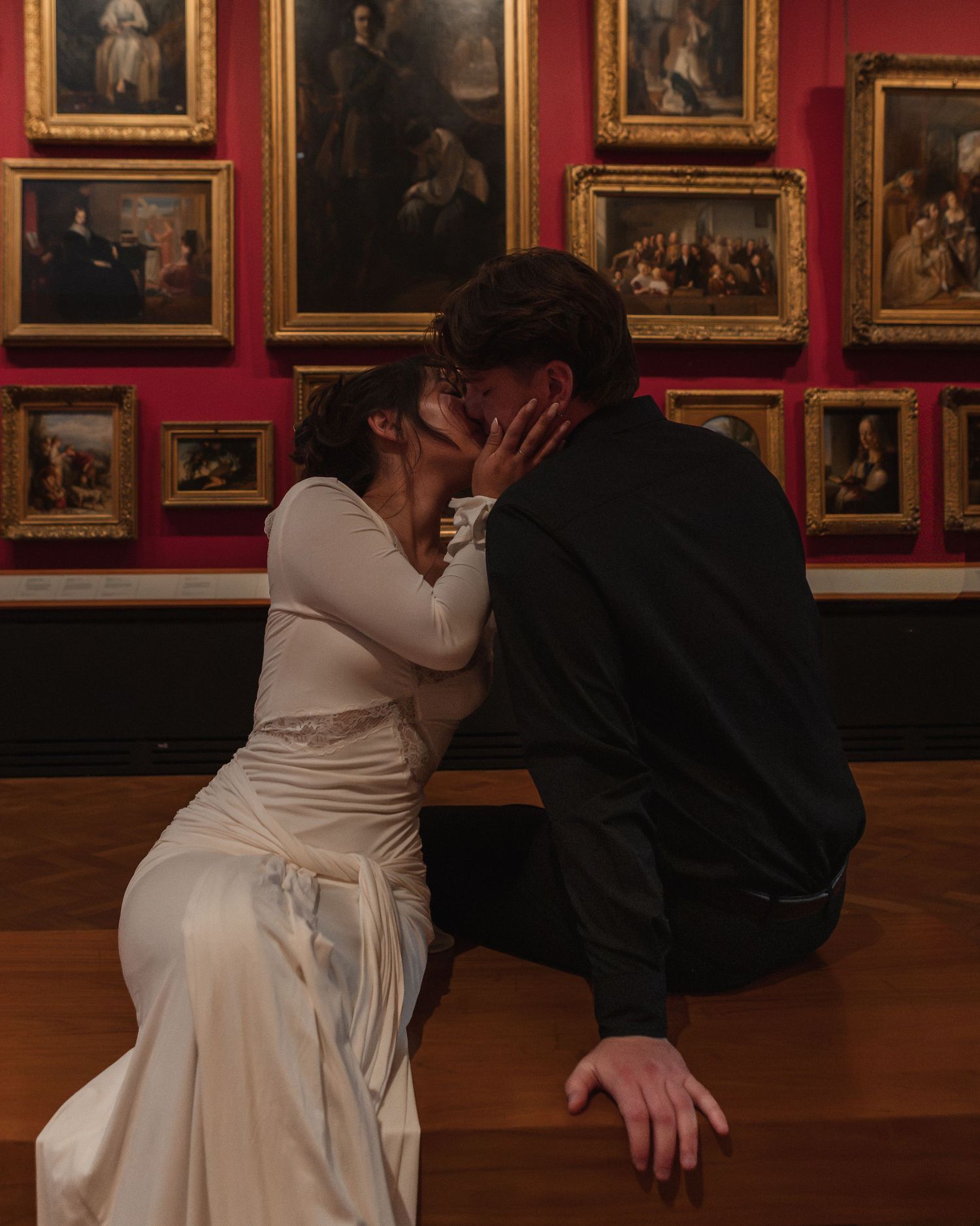 Engagement photoshoot art gallery London photographer