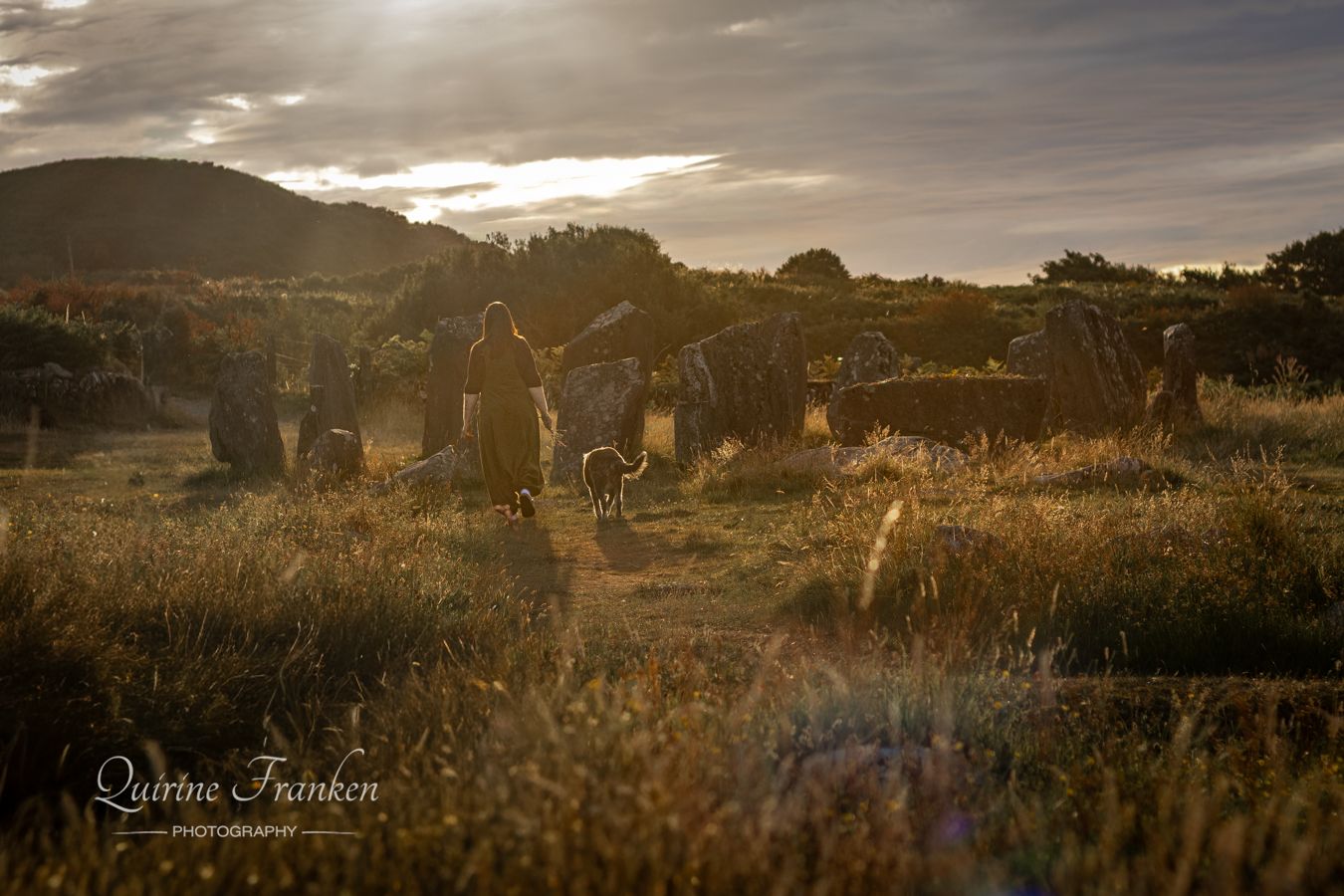 Celtic-inspired fine art pet photography at Drombeg Stone Circle in West Cork