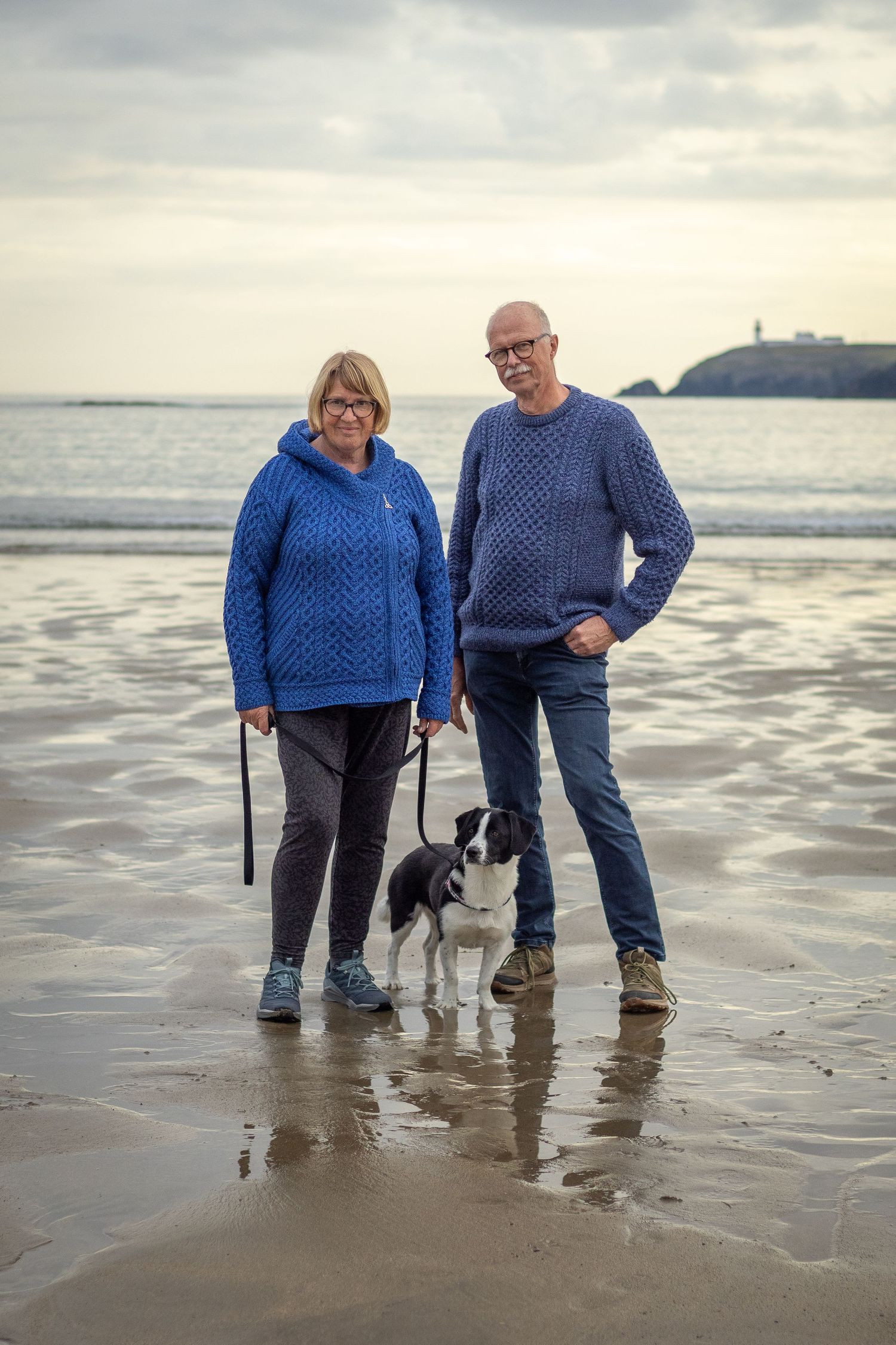 A couple at their holiday photoshoot