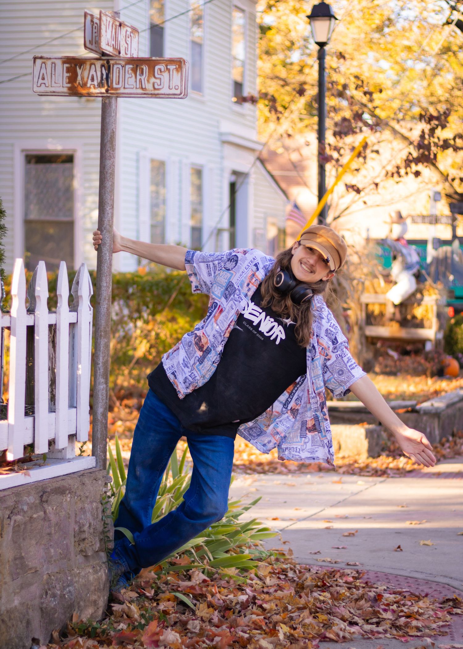 fall photo session, solo photo session, solo pose idea, close up portrait,