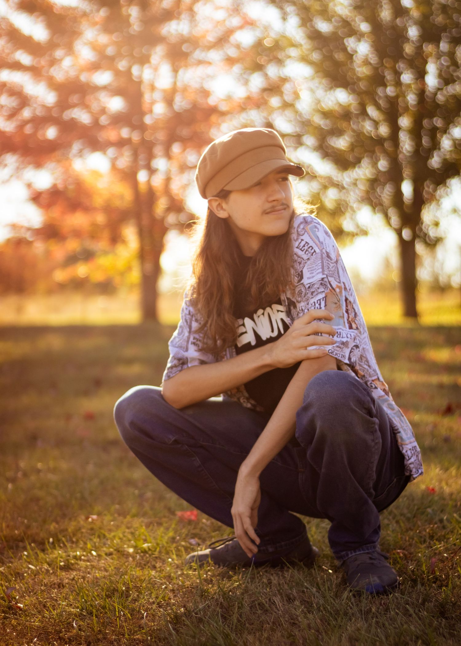 fall photo session, solo photo session, solo pose idea, close up portrait,