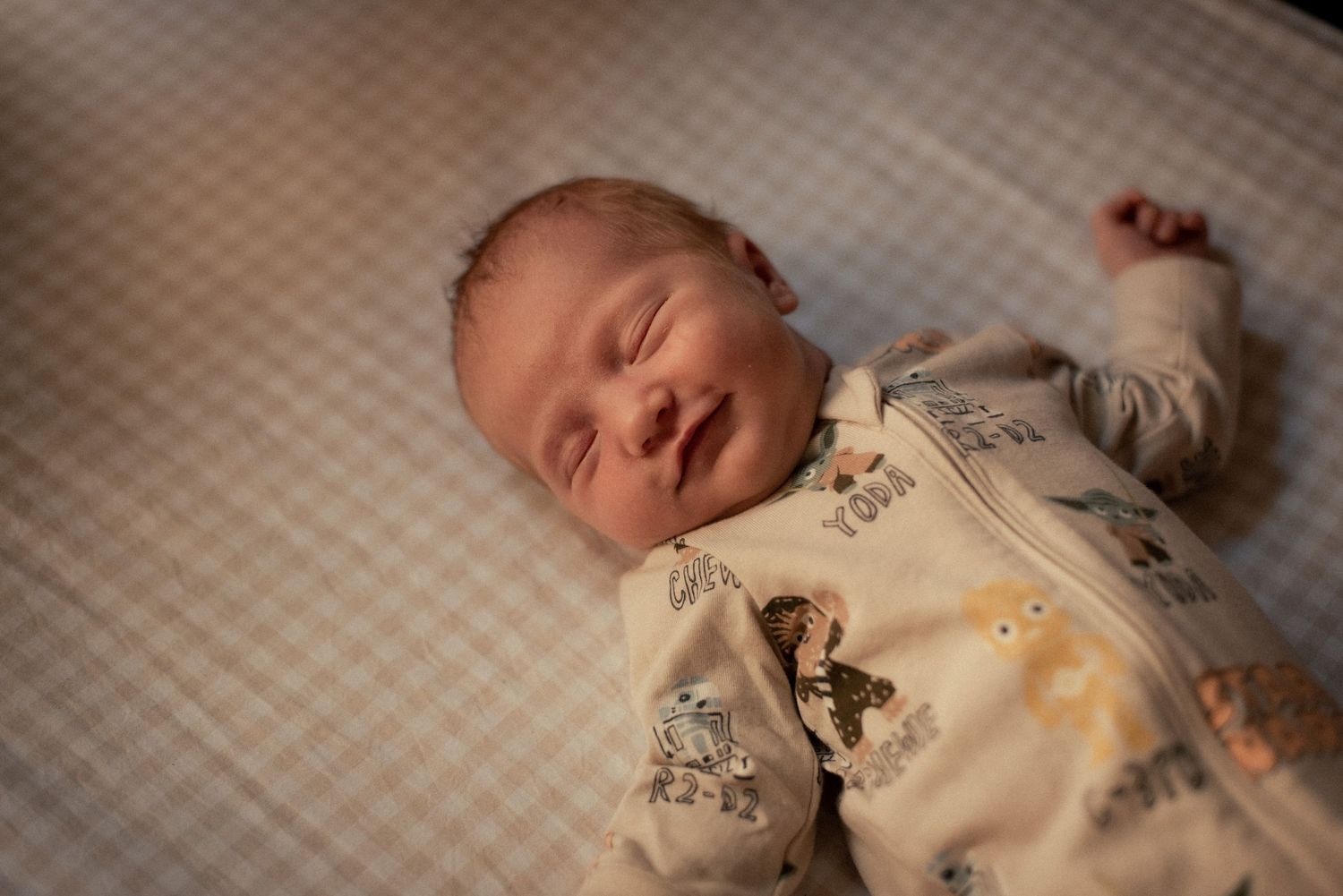 Newborn baby in natural light