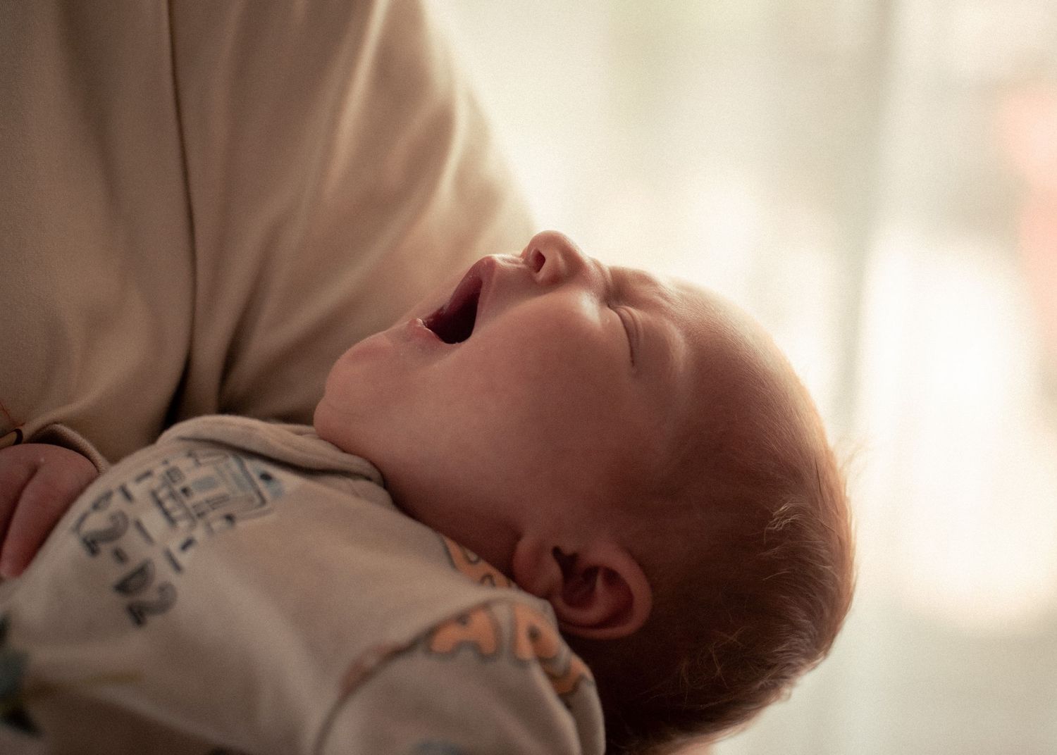 Newborn baby in natural light