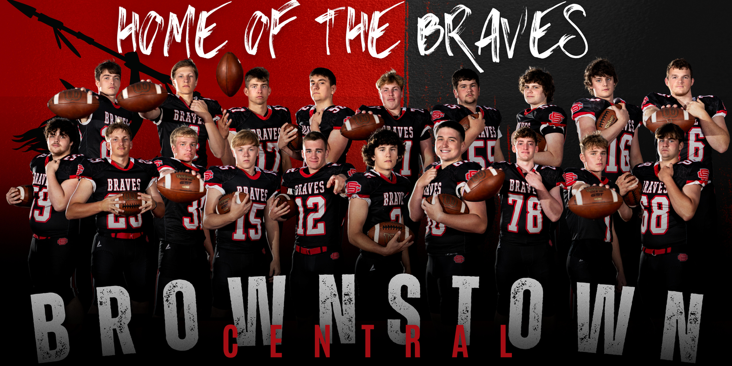 Red and black high school sports banner showing 