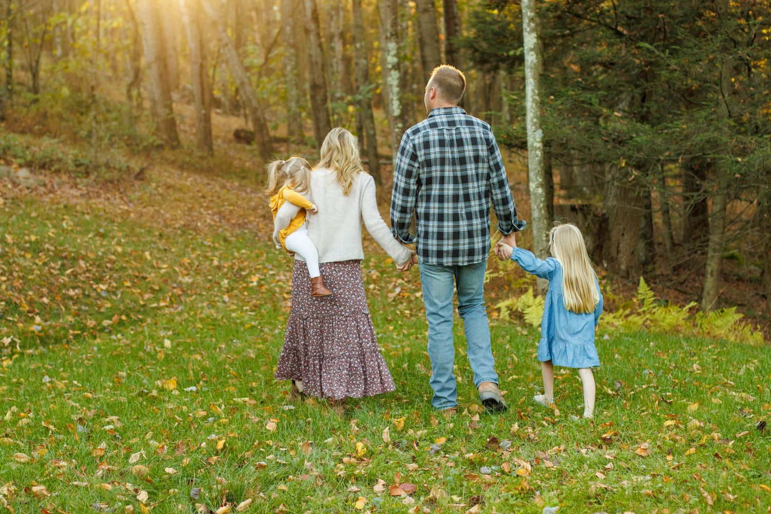 Family of four, golden hour family session, Williamsport Pennsylvania
