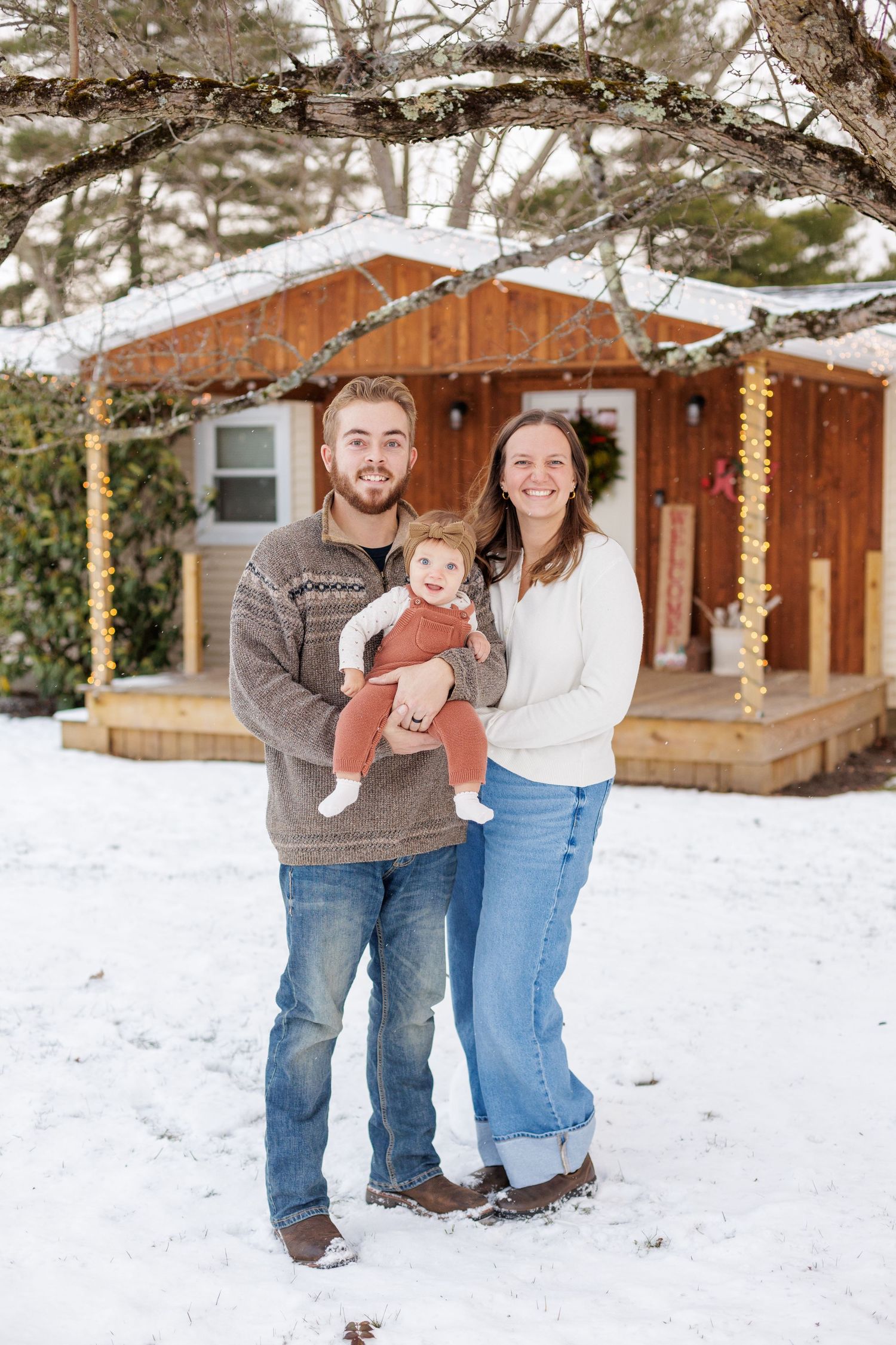 Family of three, snow session, Williamsport pennsylvania