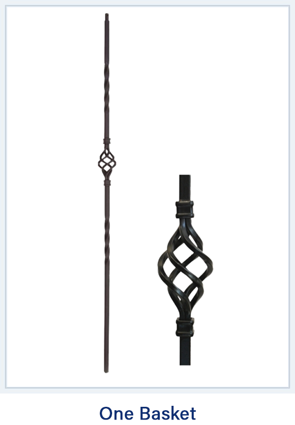 One Basket  Black Metal Staircase Pickets Spindle
