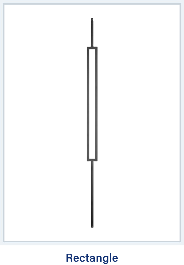 Rectangle  Black Metal Staircase Pickets Spindle