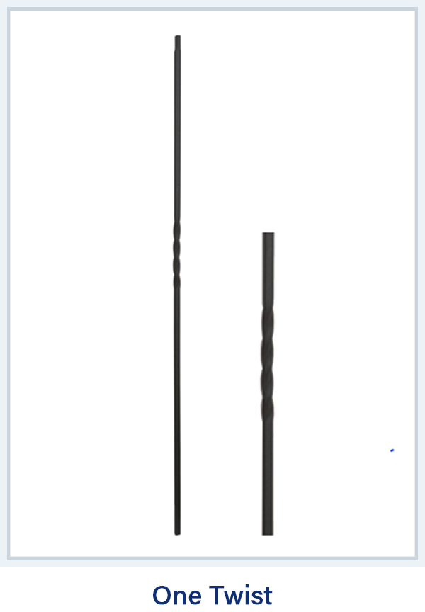 One Twist  Black Metal Staircase Pickets Spindle