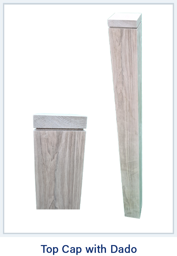 Top Cap with Dado Wooden post for Staircase handrail