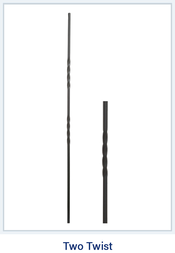 Two Twist  Black Metal Staircase Pickets Spindle