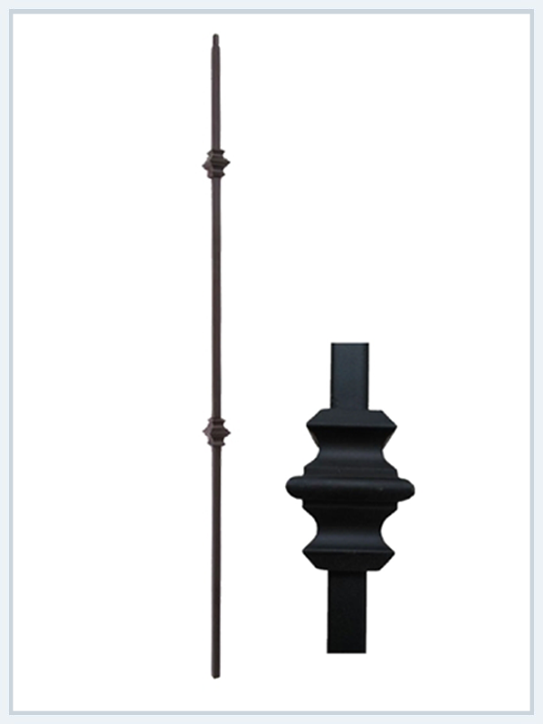 Two Collar Metal Staircase Railing Pickets
