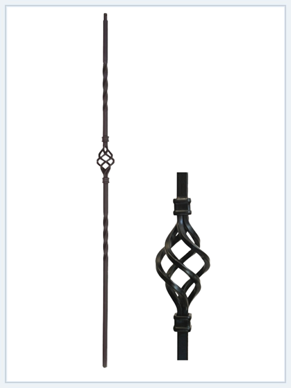 One Twist Metal Staircase Railing Picket