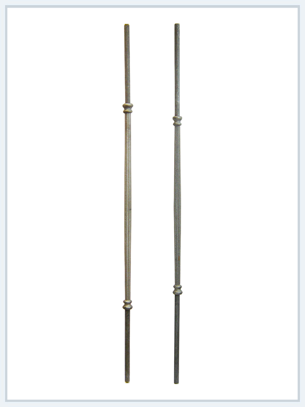 Round French 2 Black Metal Staircase Pickets Spindle