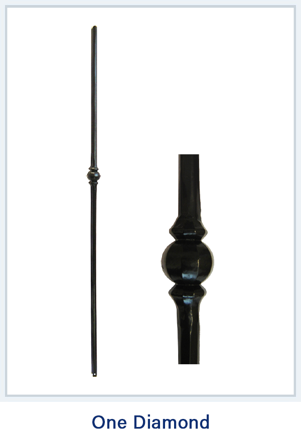 One Diamond  Black Metal Staircase Pickets Spindle