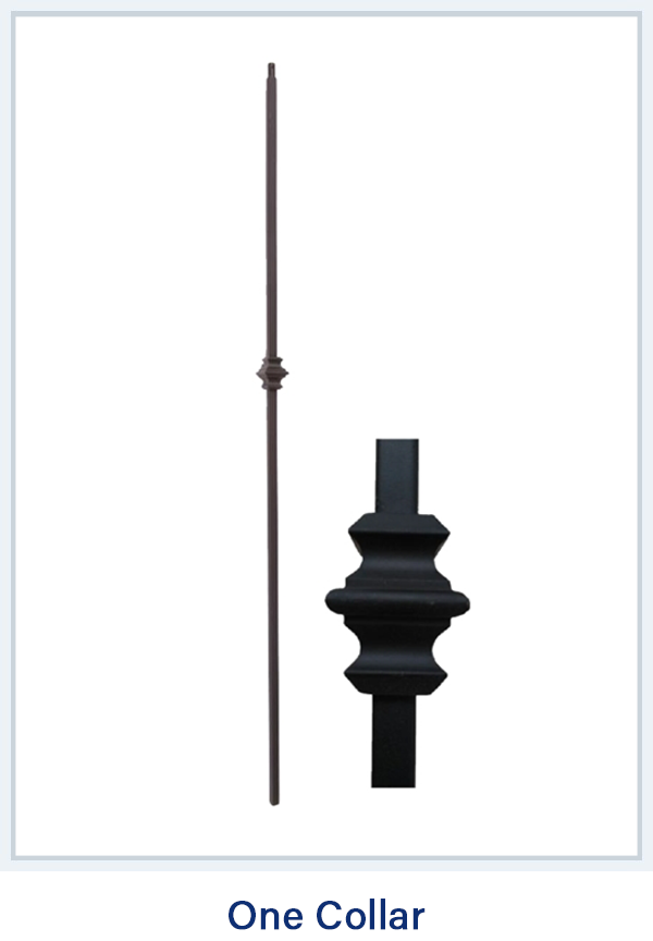 One Collar  Black Metal Staircase Pickets Spindle