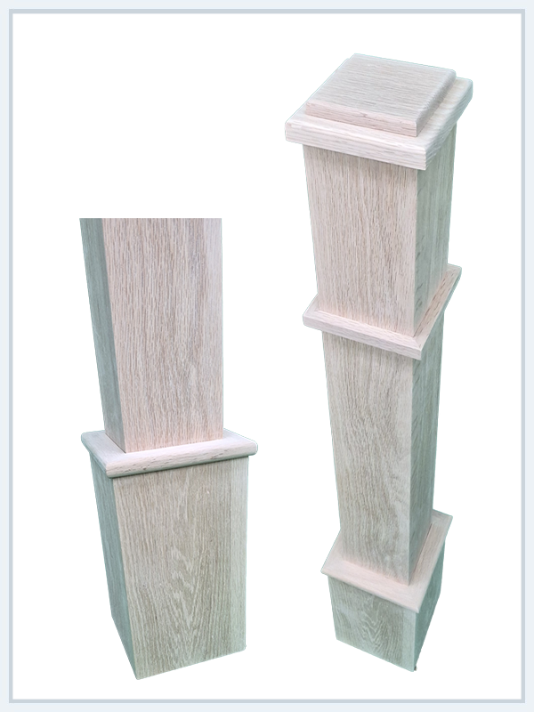 Top Cap Mid Trim Bottom Base Wooden Post for Staircase Railing